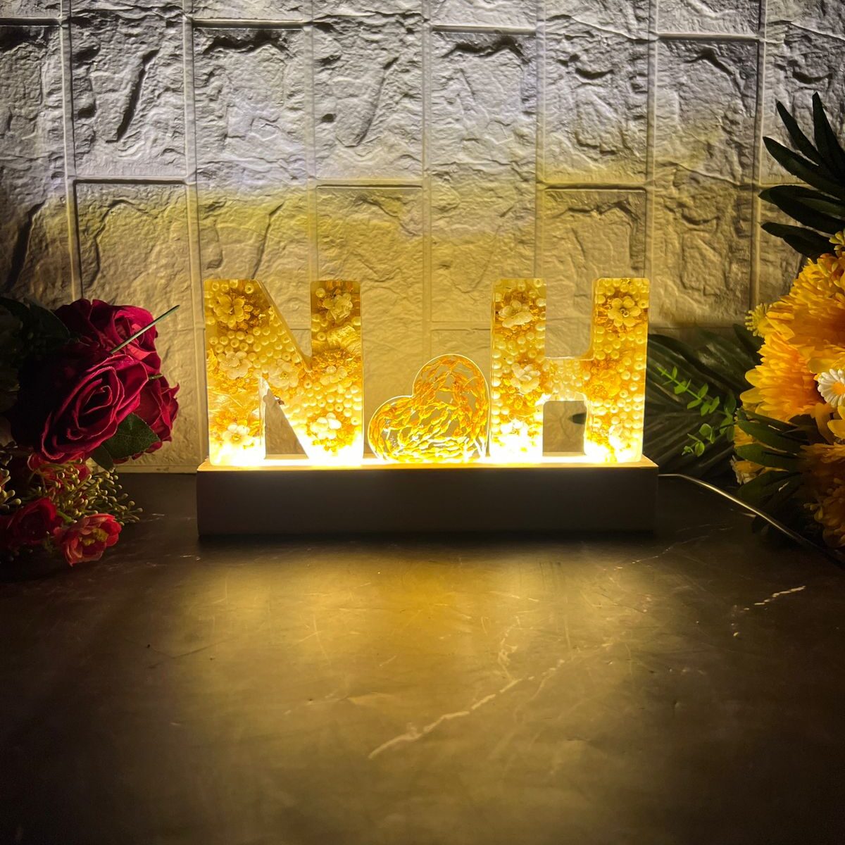LED resin deep casting name initials