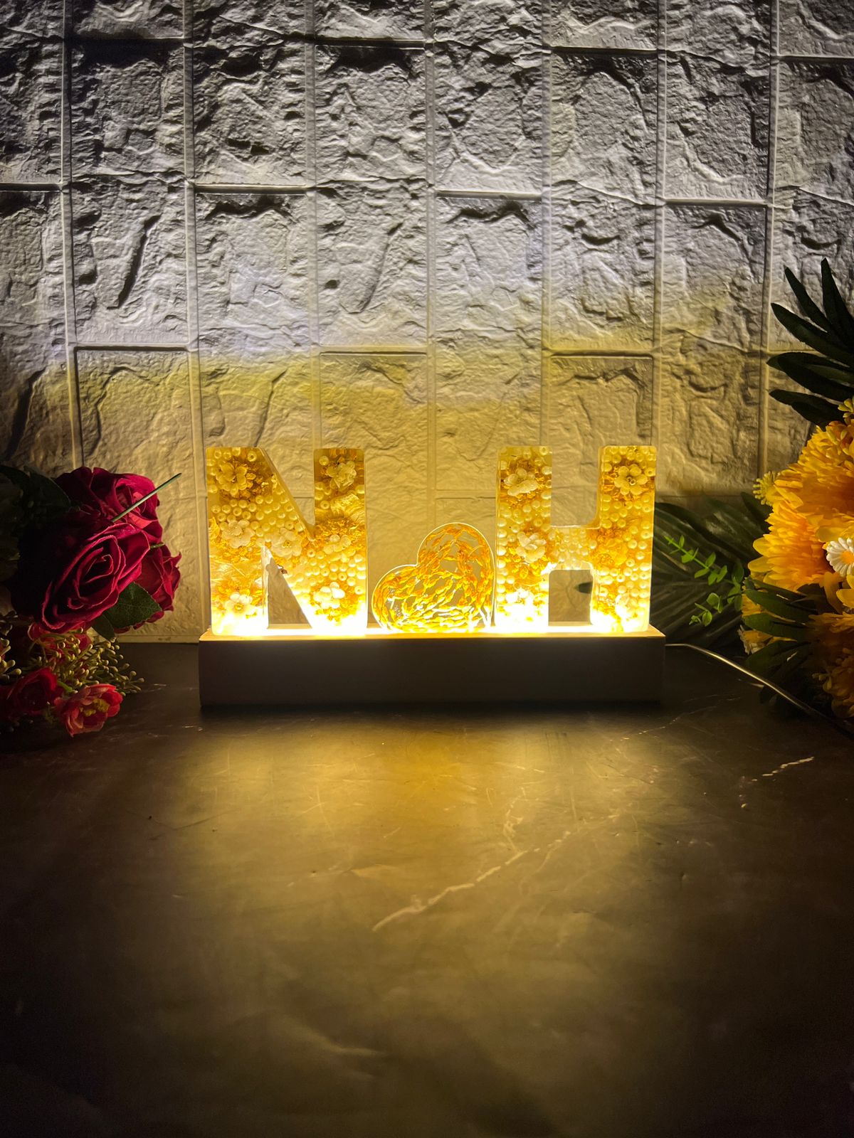 LED resin deep casting name initials
