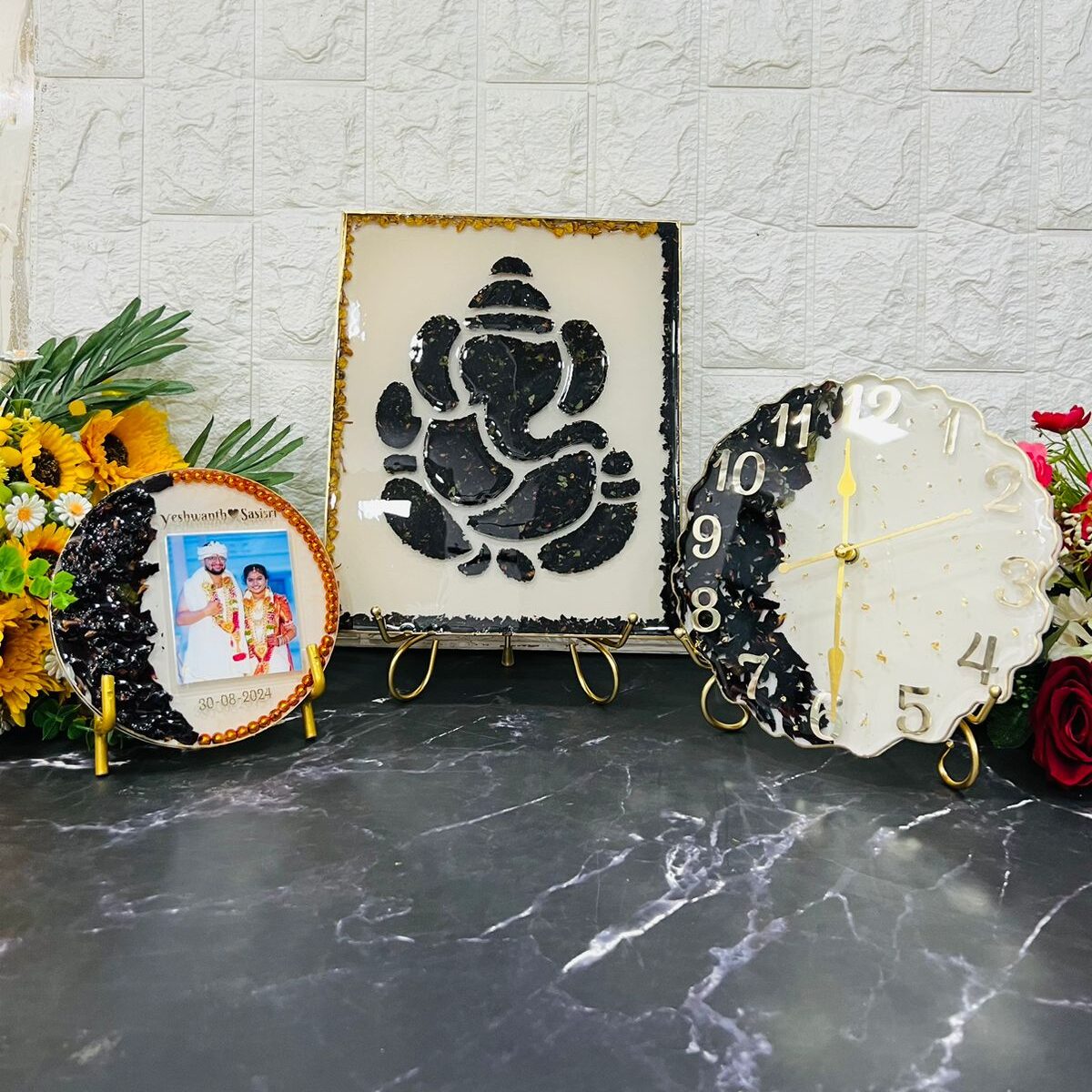 wedding varmala preservation in 3 resin frames