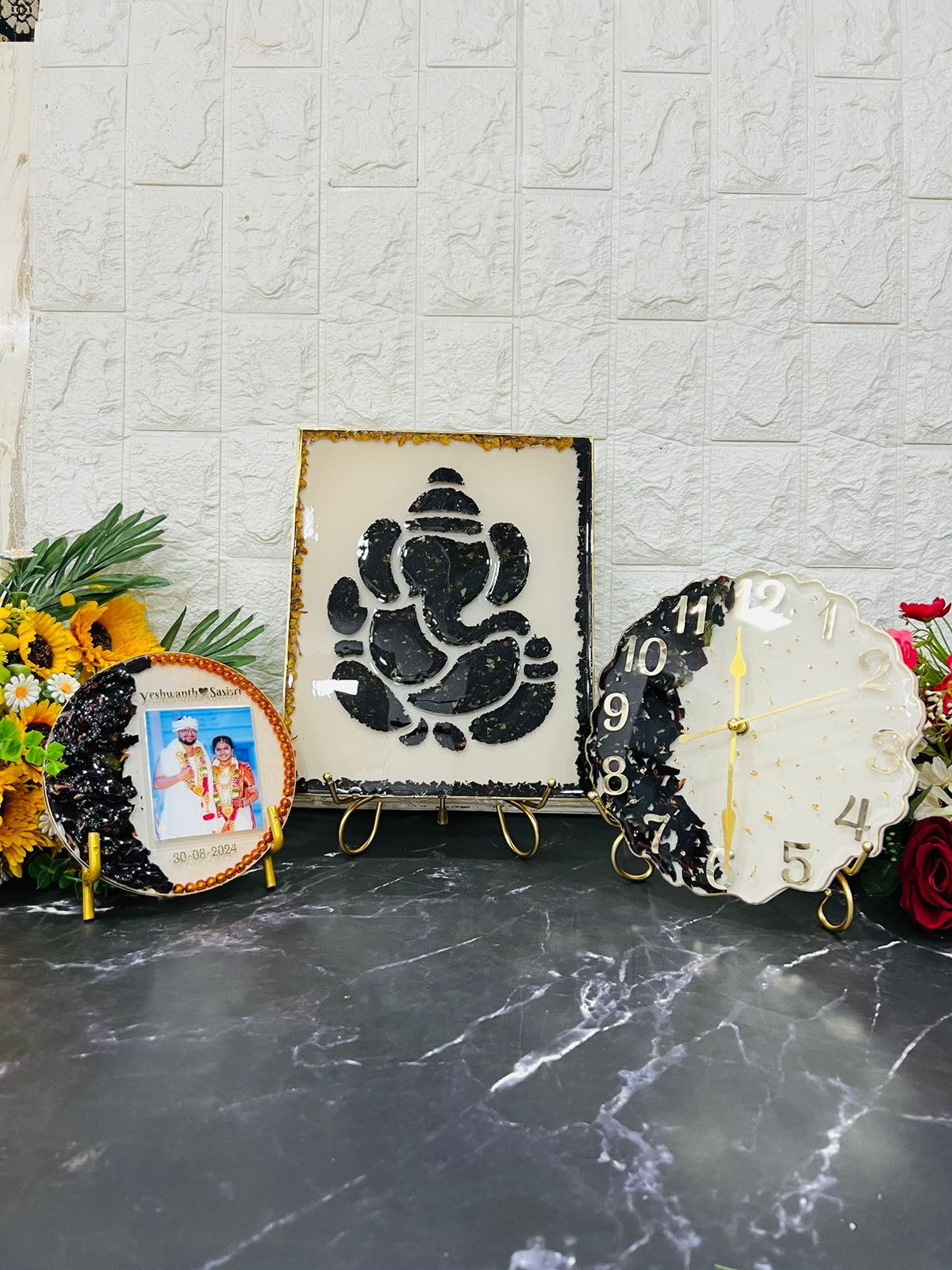 wedding varmala preservation in 3 resin frames