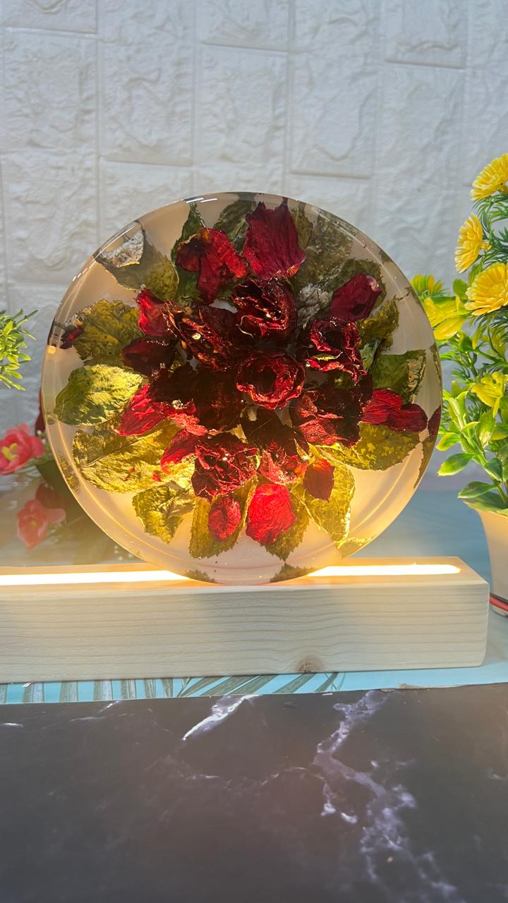 bouquet preservation in resin LED frame