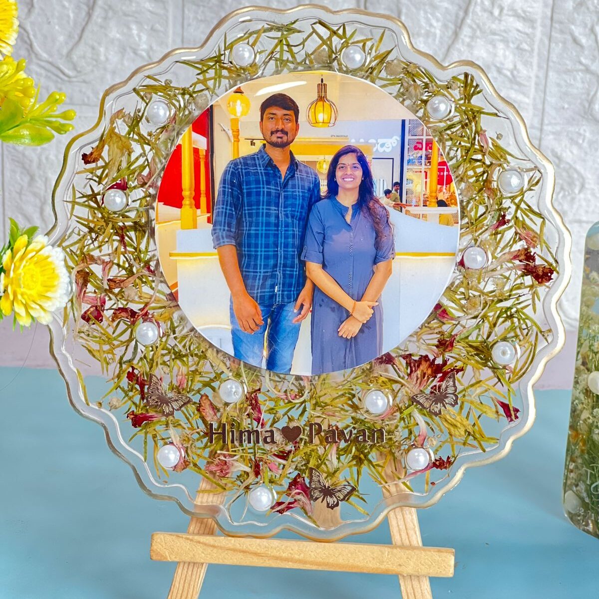 first meeting flower & photo preservation in resin