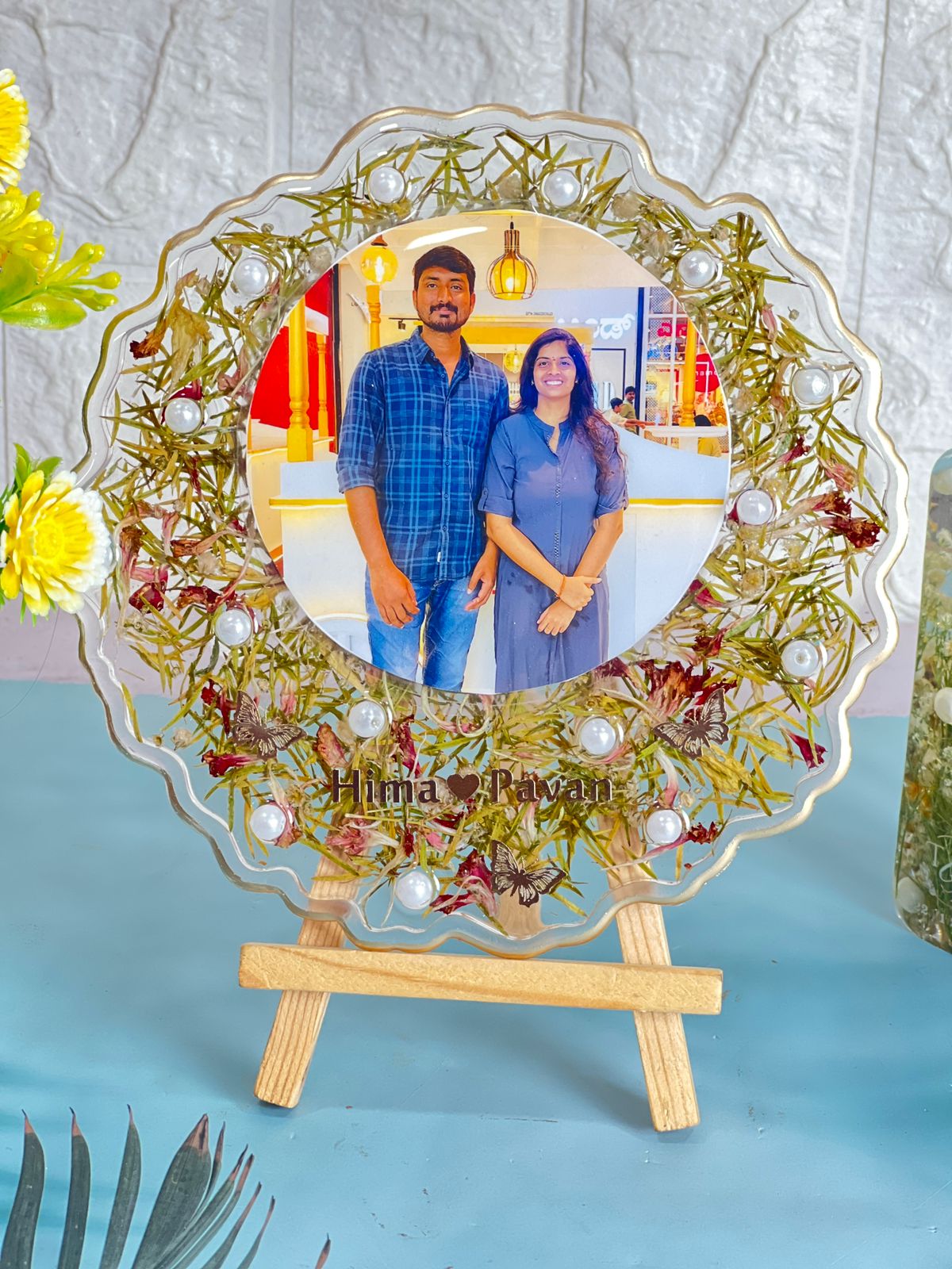 first meeting flower & photo preservation in resin