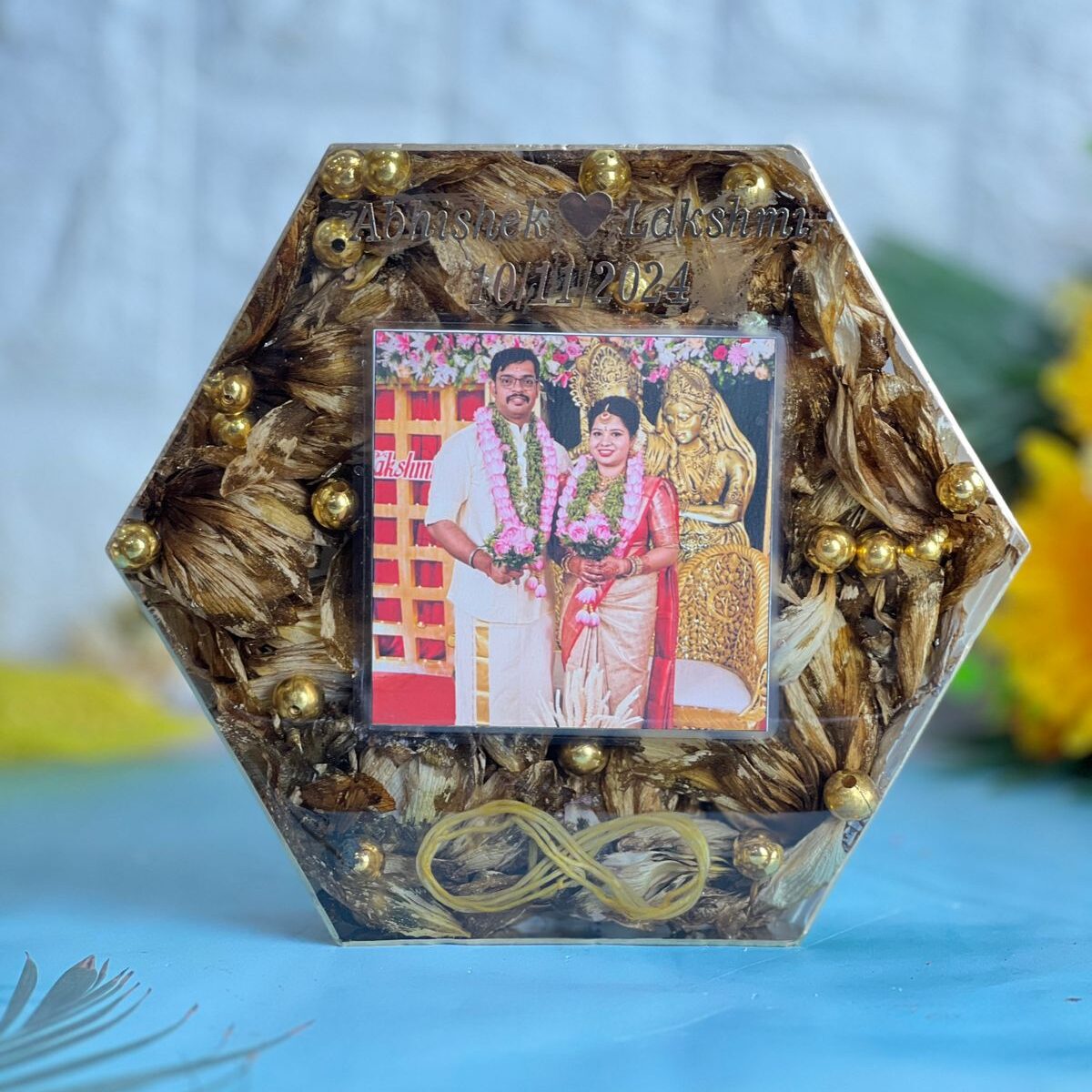 hexagonal resin frame