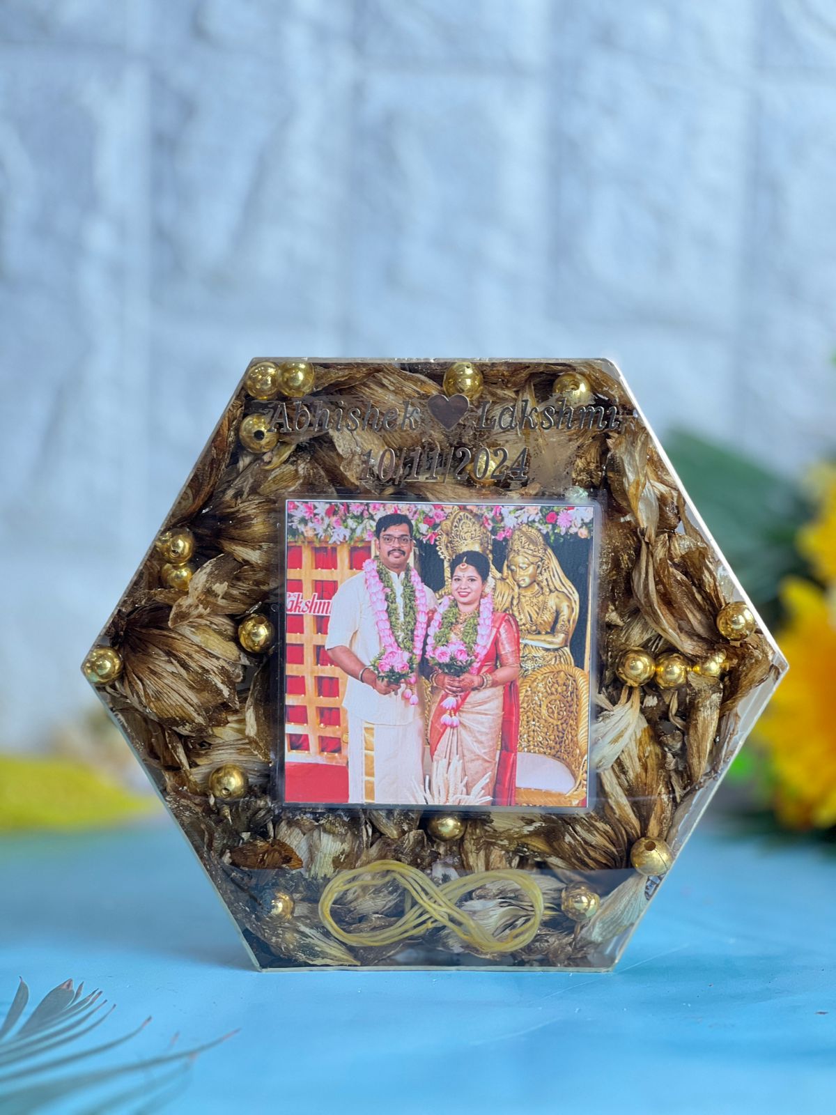 hexagonal resin frame