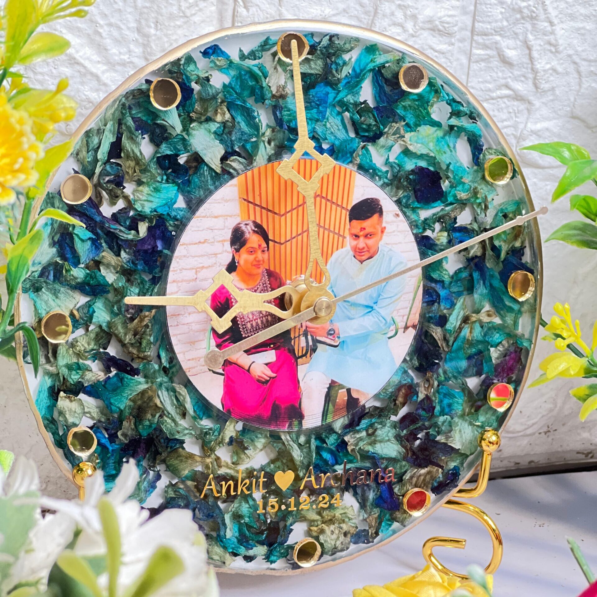 wedding photo preservation resin clock