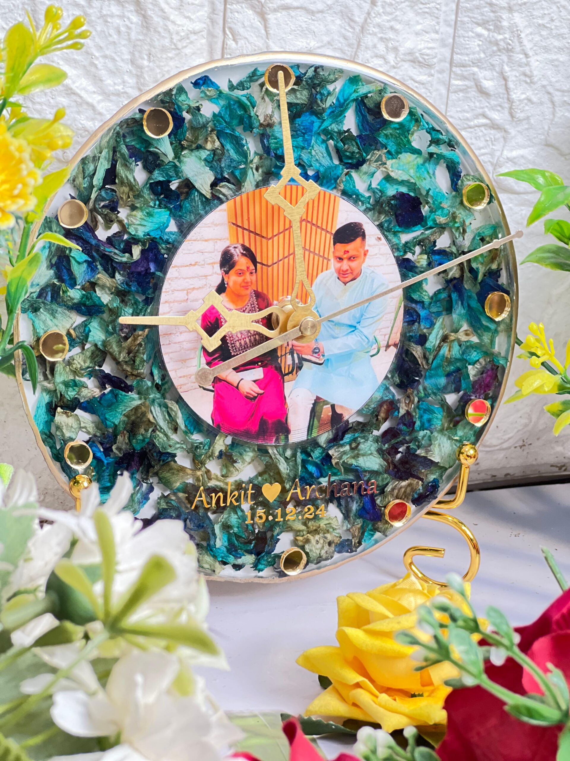 wedding photo preservation resin clock