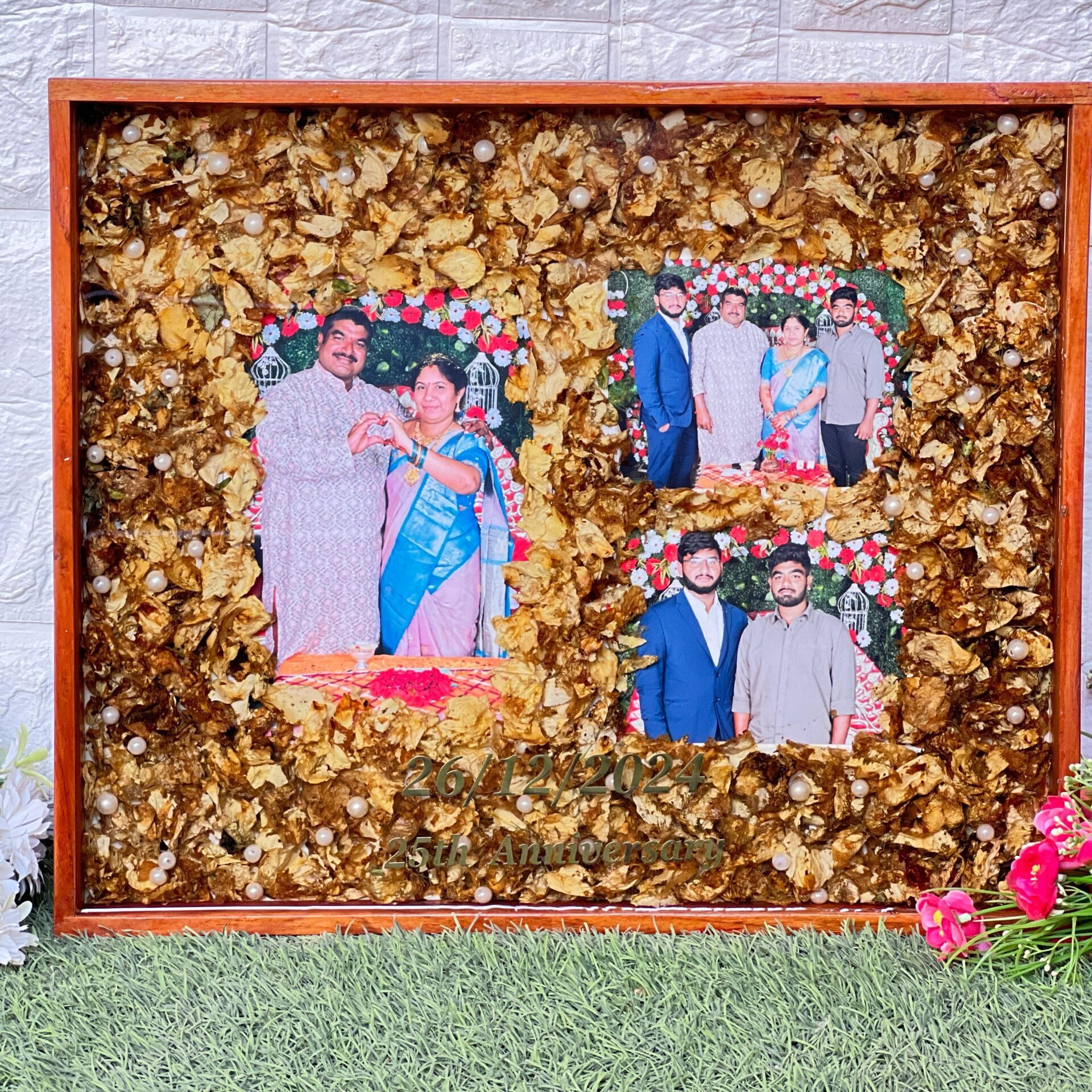 Couple wedding photo frame with varmala