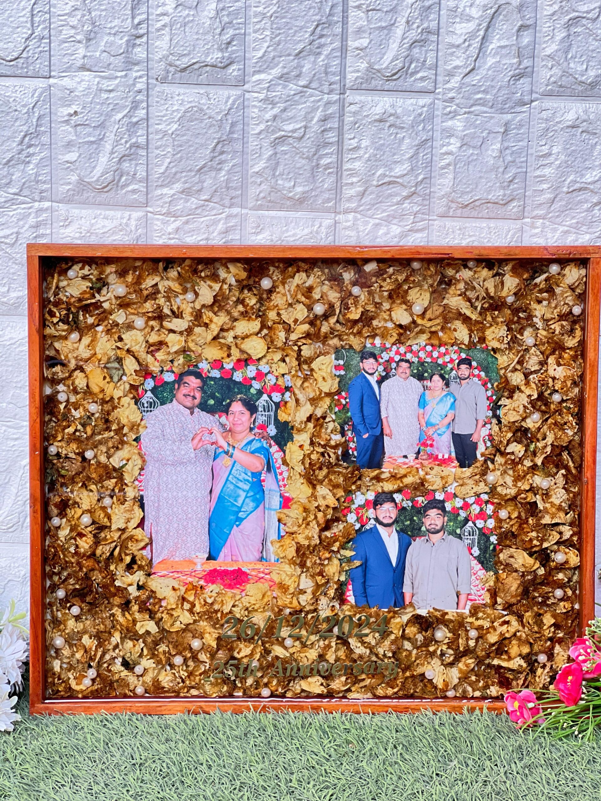 Couple wedding photo frame with varmala