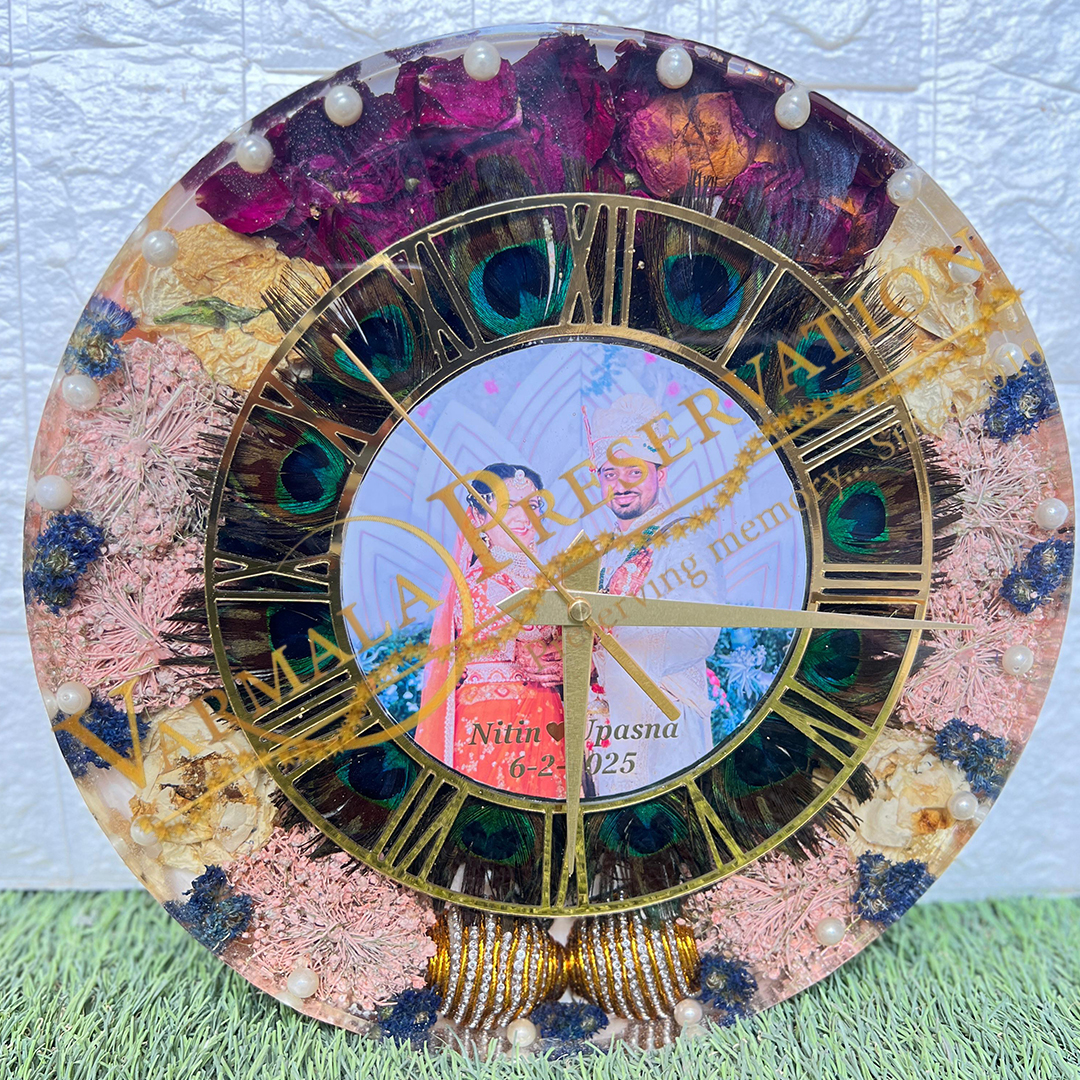Personalized varmala resin clock