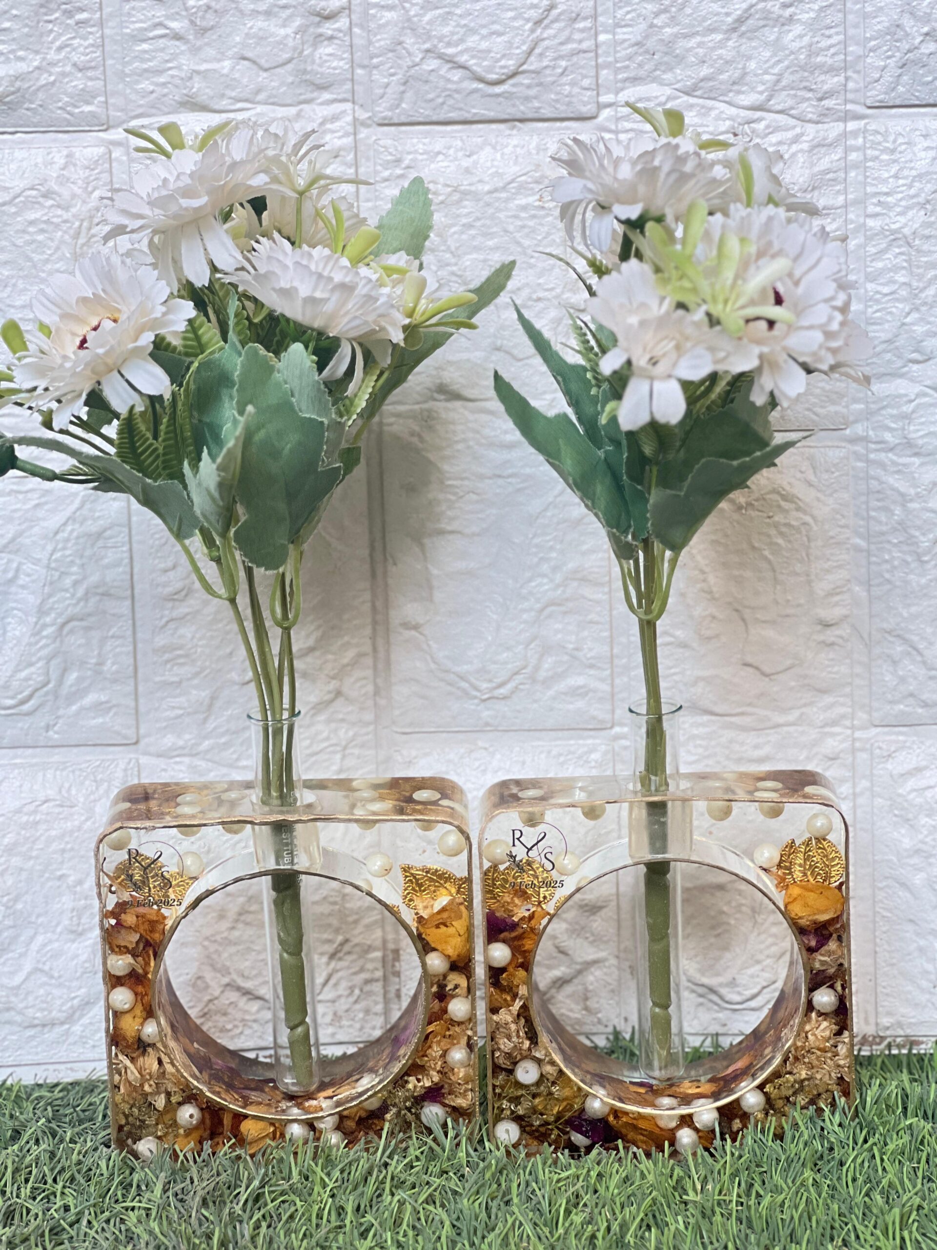 garland flowers preserved planter