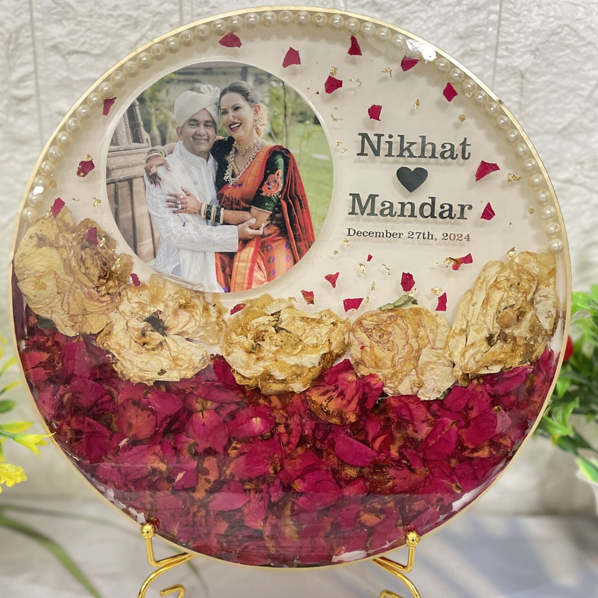 resin art wedding frame
