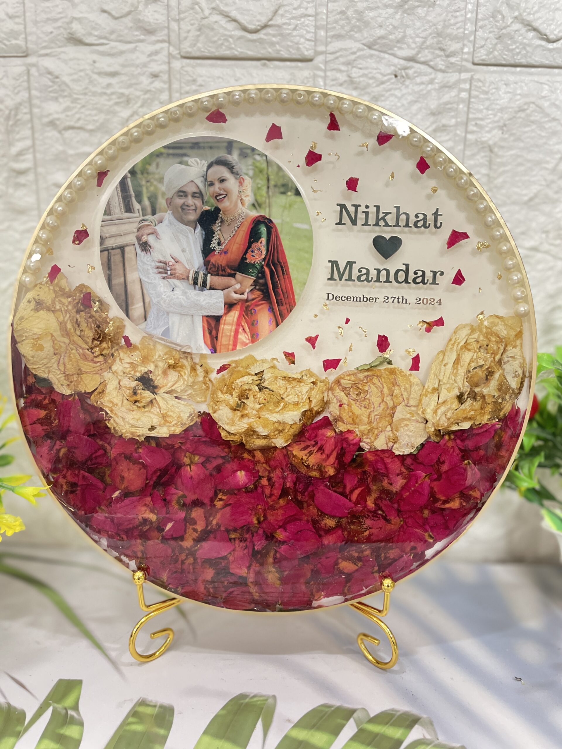 resin art wedding frame