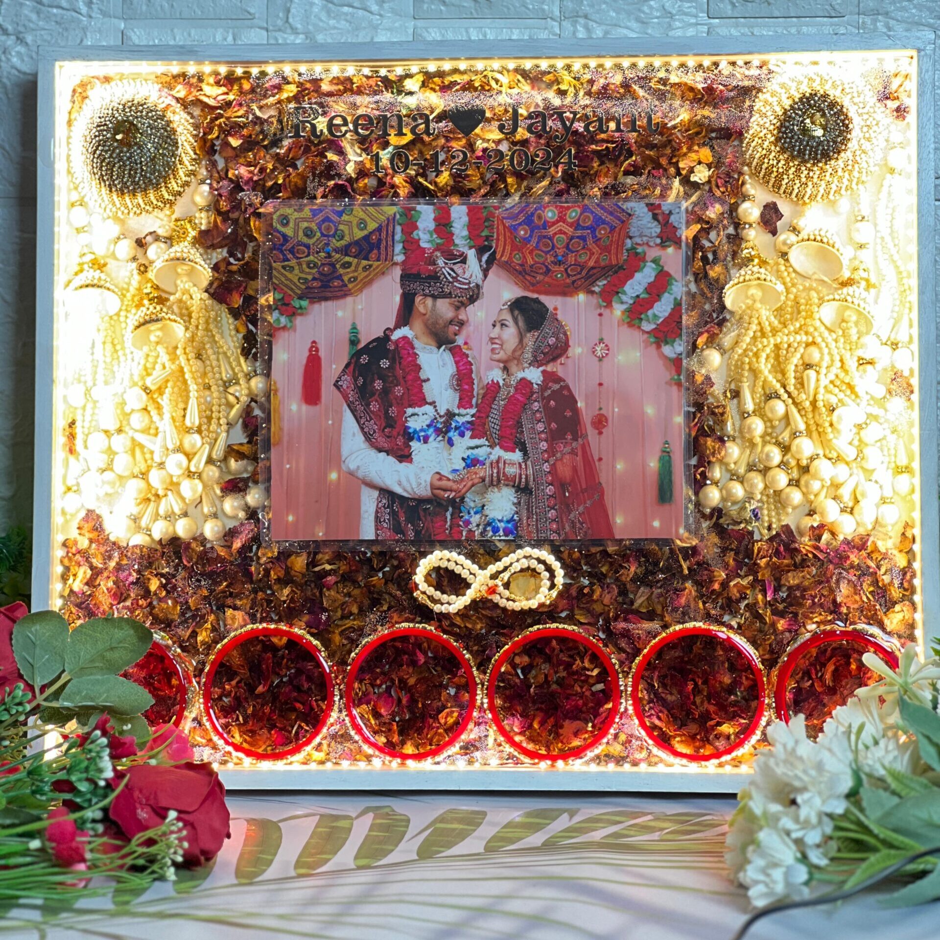 resin varmala photo frame