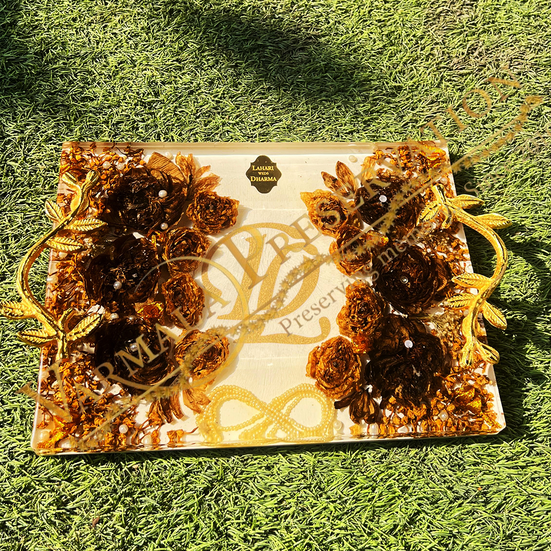 preserved wedding garland flowers in resin