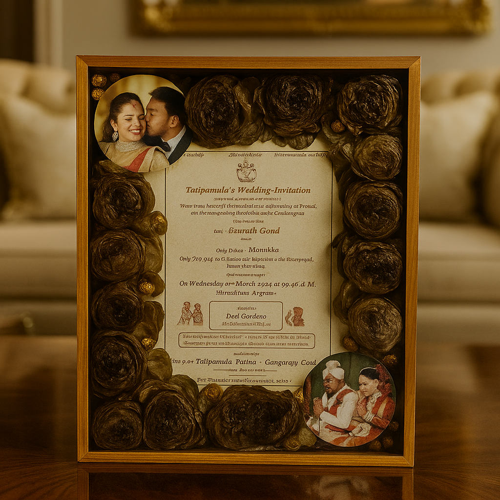 Varmala Preservation Resin Wooden Frame with Wedding Memories ( 11 inch by  14 inch )