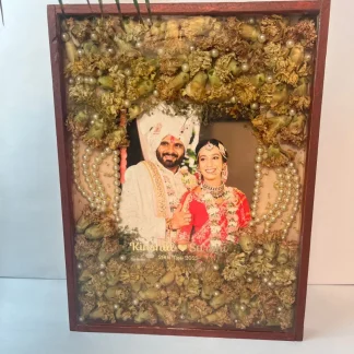 Yellow Garland Preserve in Epoxy Frame | Resin Wall Decor Item