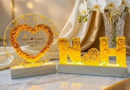 Couple Name Preserved Resin Frame