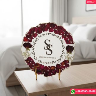 Couple Names & Wedding Date Preservation Resin Frame (10 Inch)