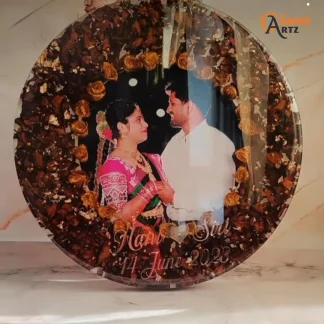 Resin Wedding Garland Keepsake | Couple Photo Frame
