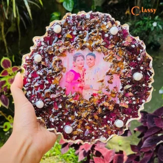 Personalized Wedding Garland Preserved Photo Frame (8.5 Inch)