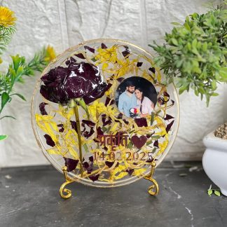 Resin Gift for Girlfriends | Valentine Rose & Photo Preservation (6- Inch)