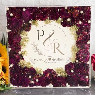Varmala Preservation With Wedding Card – Wedding Roses Preservation In Deep Casting Frame