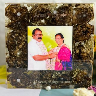 Deep Casting Anniversary Varmala Preservation with Photo - (8) inch Resin Frame
