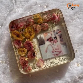 Designer Square Resin Varmala Preservation Frame (8 Inch)