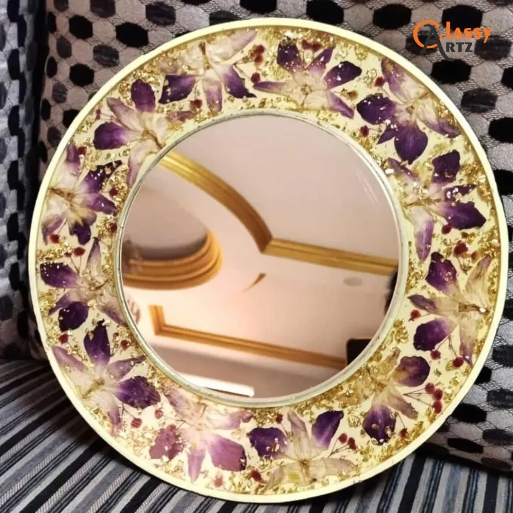 Resin Mirror Frame with Preserved Wedding Memories