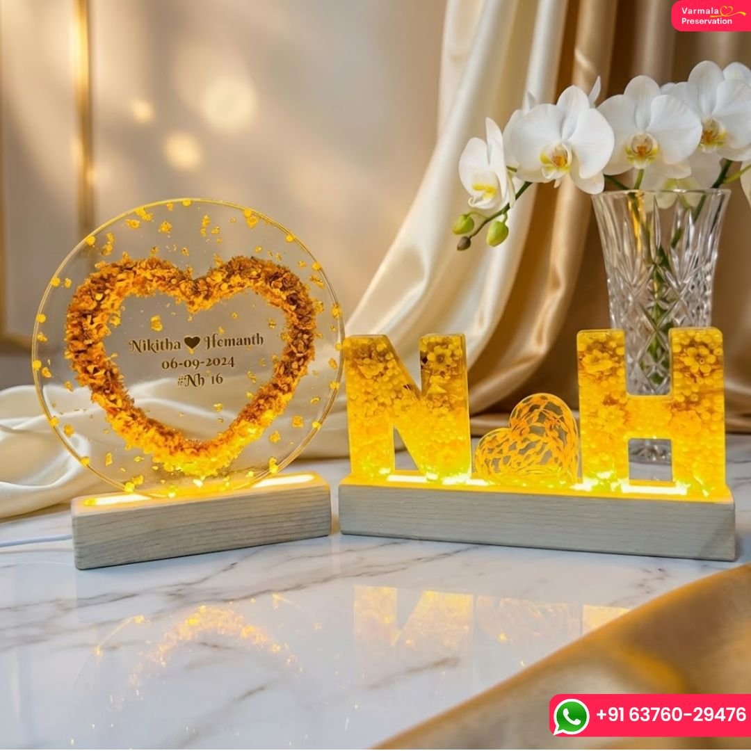 Led Resin Frame Personalised LED Resin Heart Frame with Couple Initials – 6 Inch ...
