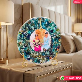 Personalized Wedding Varmala Preservation Clock ( 6- Inches) | Resin Wall Clock