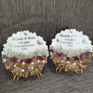 Set of 2 Curve Resin Wedding Flower Preservation Frames