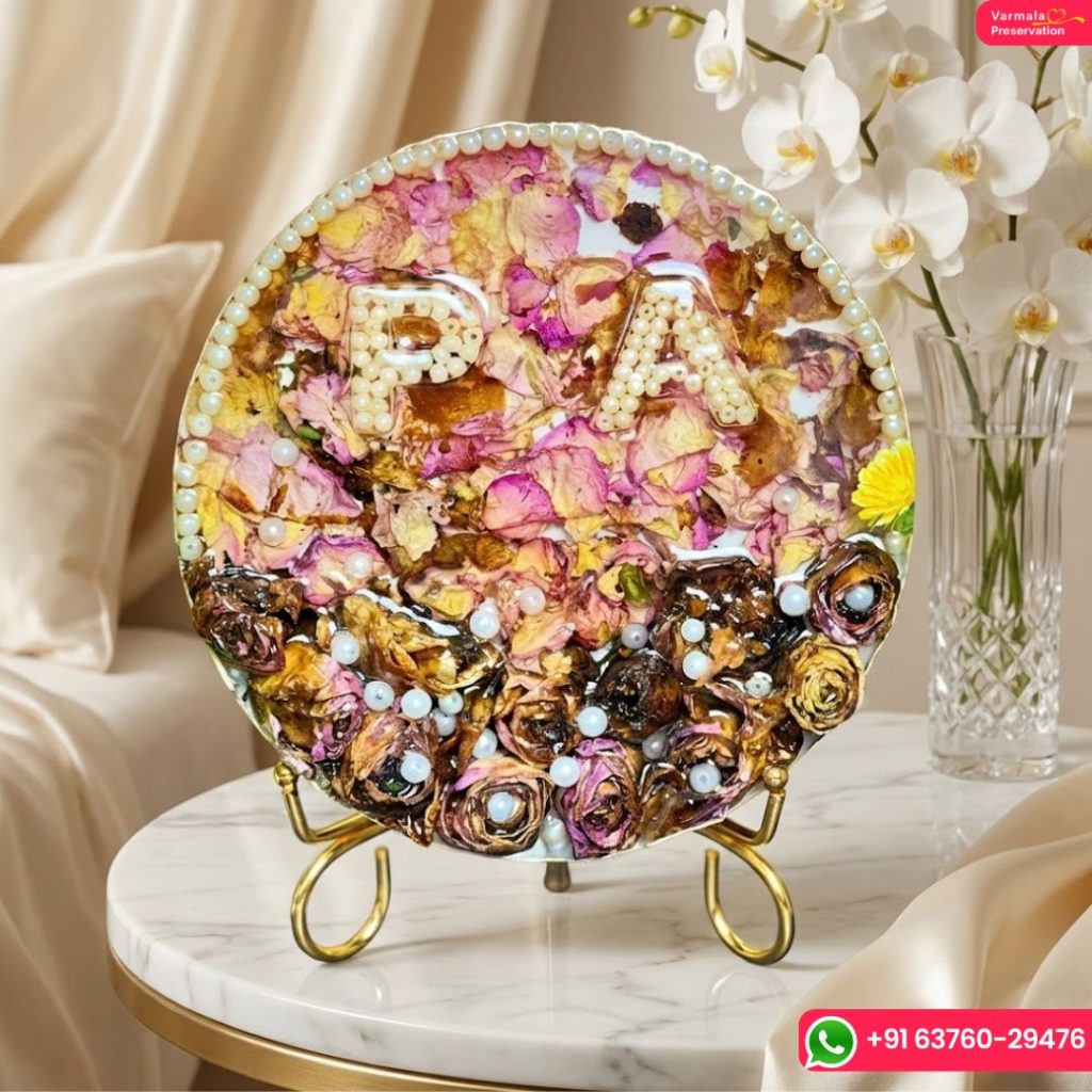 Resin Flower Initial Name Frame ( 8-  Inch)