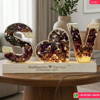 Resin Varmala Preservation | ( 6- Inch) Name Initials LED Lamp