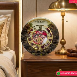 Resin Wall Clock with Wedding Garland Preservation ( 12inch )