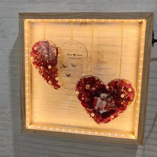 Wedding Memory Keepsake in (15) Inch Heart-shaped Resin Frame