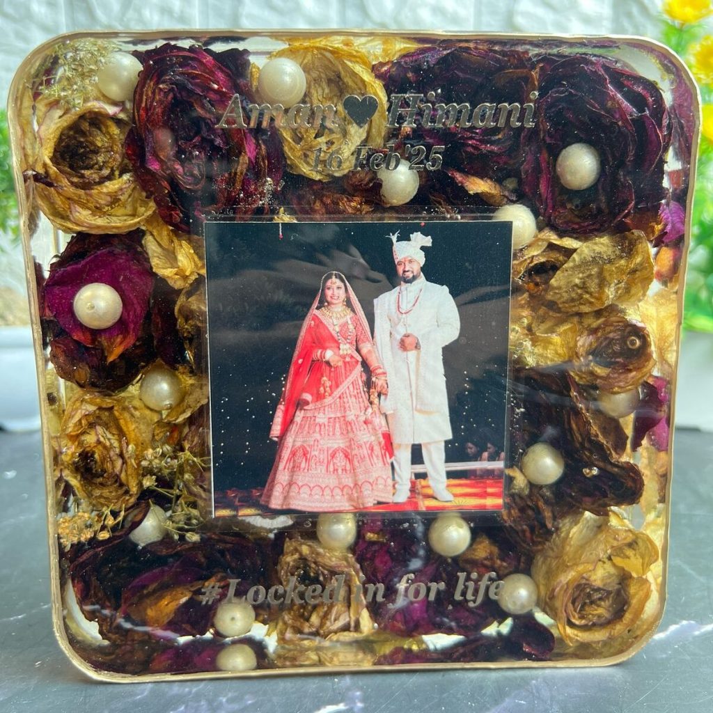 Wedding Photo Preserved Resin Frame (6- Inch) | Custom Couple Gift