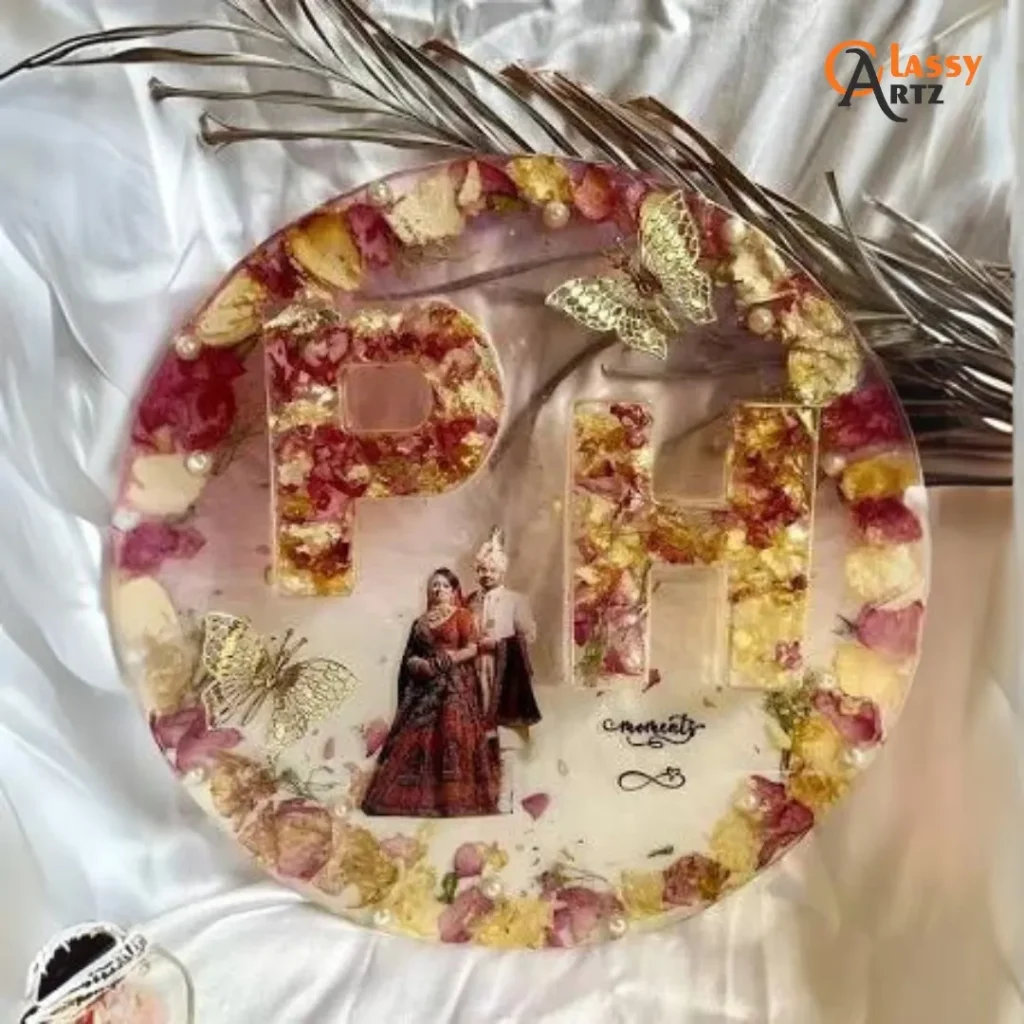 Butterfly Theme Resin Varmala Preservation Frame (8, 12 Inches)