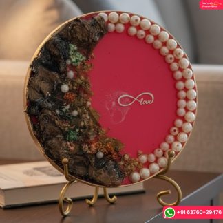 Varmala Preservation Resin Plate | Wedding Garland Memories in Resin (6 inch)