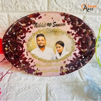 Wedding Memories Preservation | Oval Shaped Resin Keepsake (9 Inch)