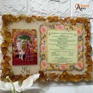 Unique Resin Wedding Varmala Preservation with Photo & Card