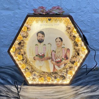 Resin Varmala Art in (12 - Inch ) Wooden Frame