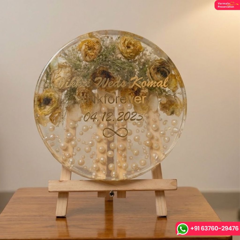 Wedding Garland Preservation with Personalized Wedding Details (10 Inch)