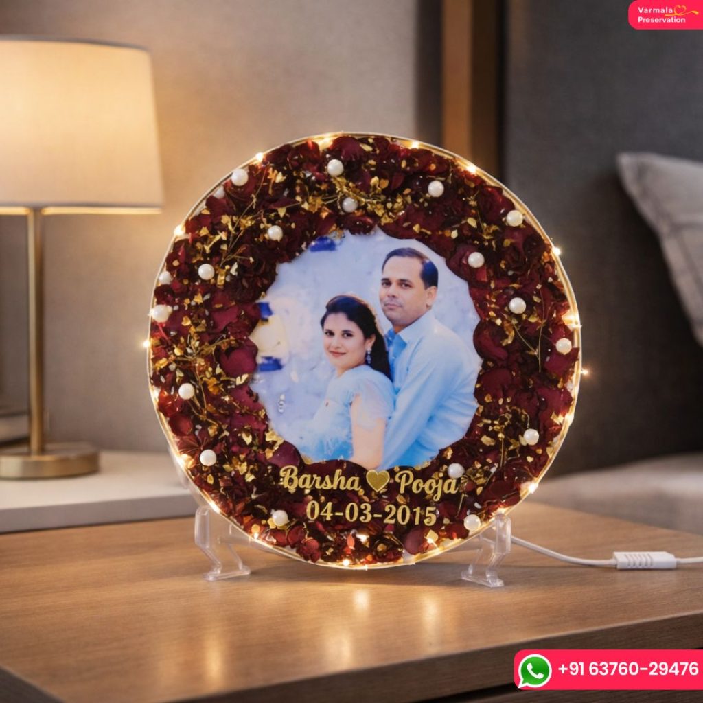 Wedding Varmala Preserved Couple Photo Frame (6, 8, 12 Inches)