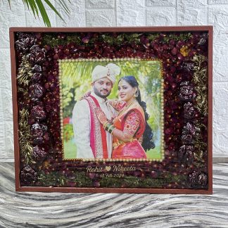 Wedding Varmala Frame With Preserved Photo in Resin (15by18- Inch)