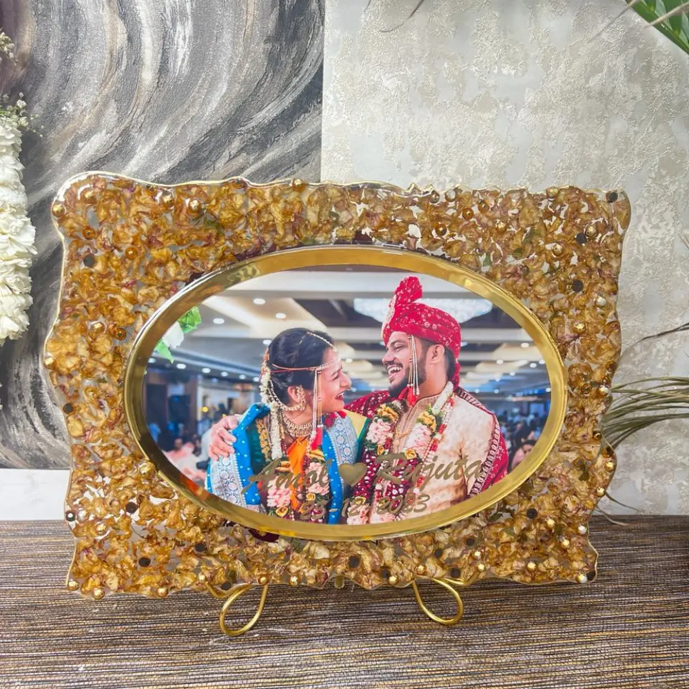 Jaimala Preserved in Resin | Rectangle Shape Resin Photo Frame (12×14)