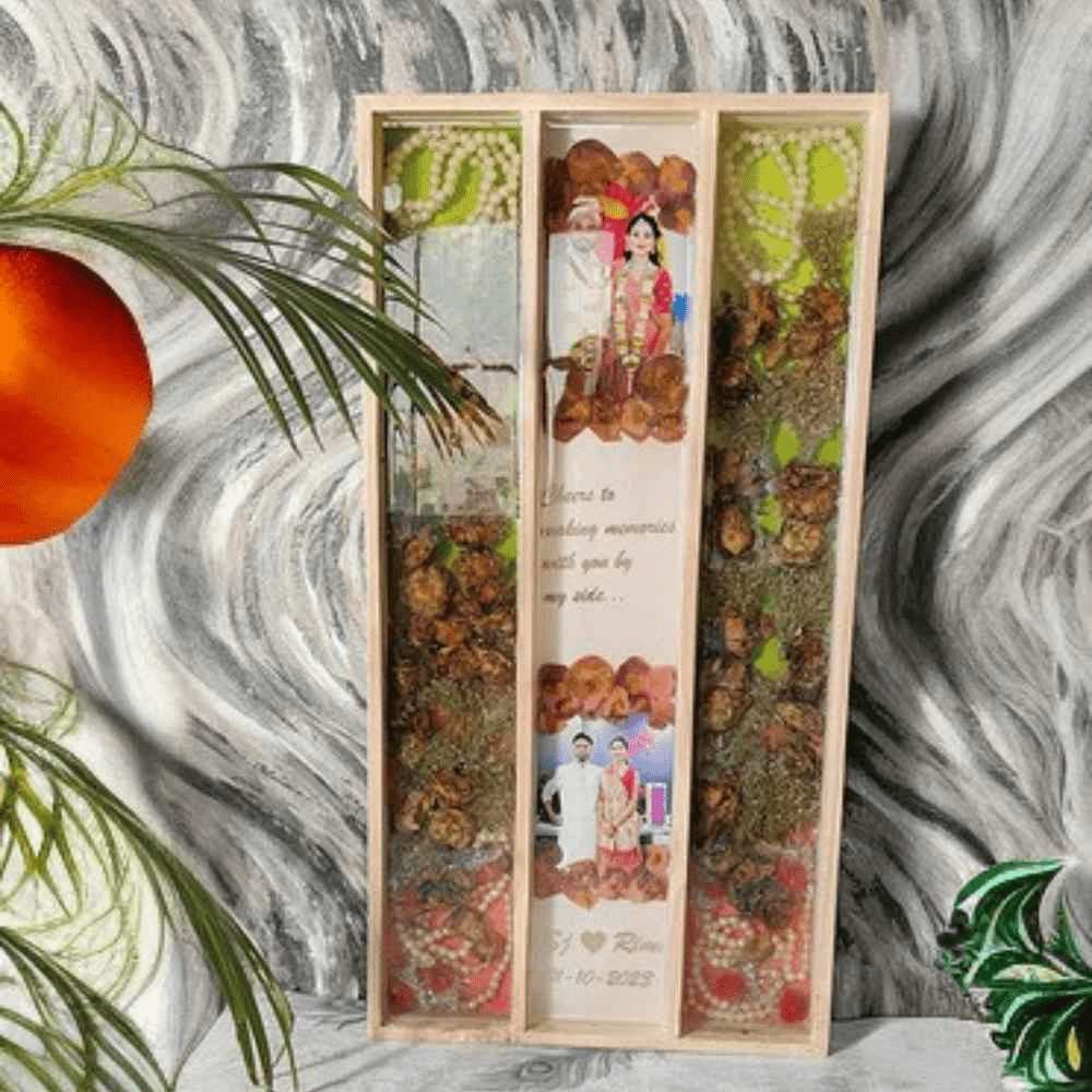 Full Wedding Varmala Preservation Wooden Frame (12X24 Inches)