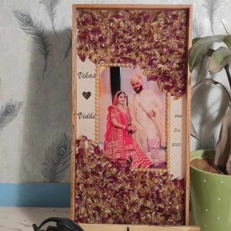 Varmala Flower Preservation in Teakwood Frame