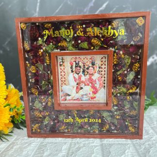 Rectangular Marriage Memories Preserved Double Teakwood Frame ( 12 inch )